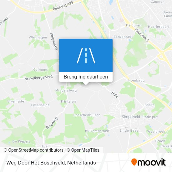 Weg Door Het Boschveld kaart