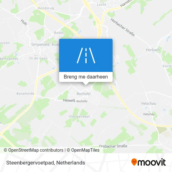 Steenbergervoetpad kaart