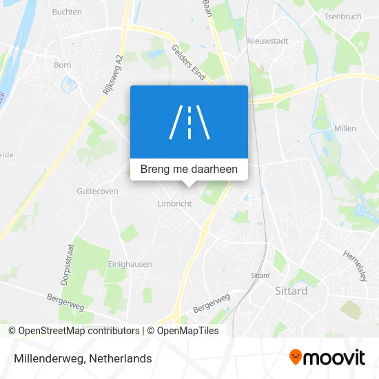 Millenderweg kaart