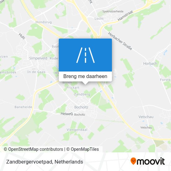 Zandbergervoetpad kaart