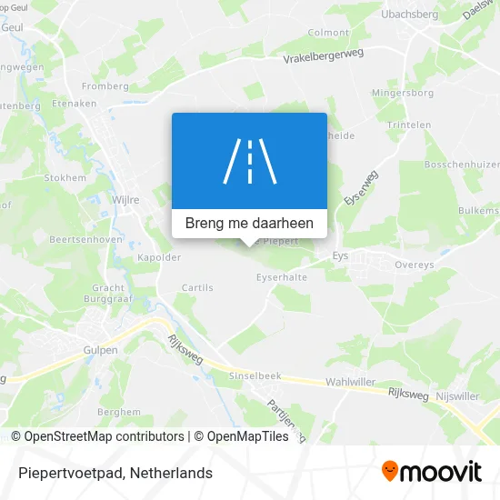 Piepertvoetpad kaart