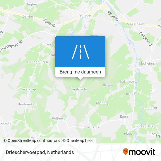 Drieschervoetpad kaart