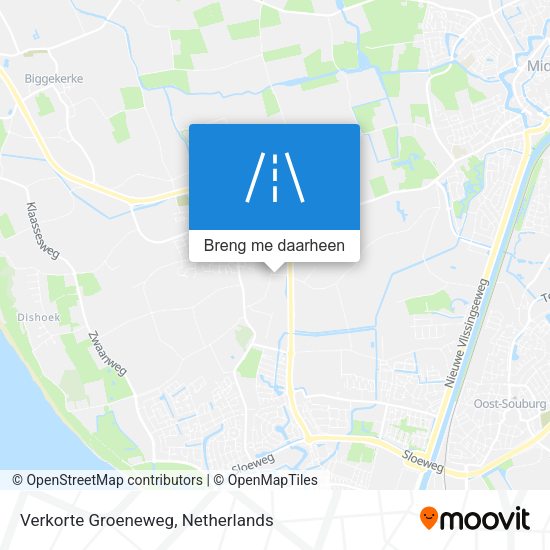 Verkorte Groeneweg kaart