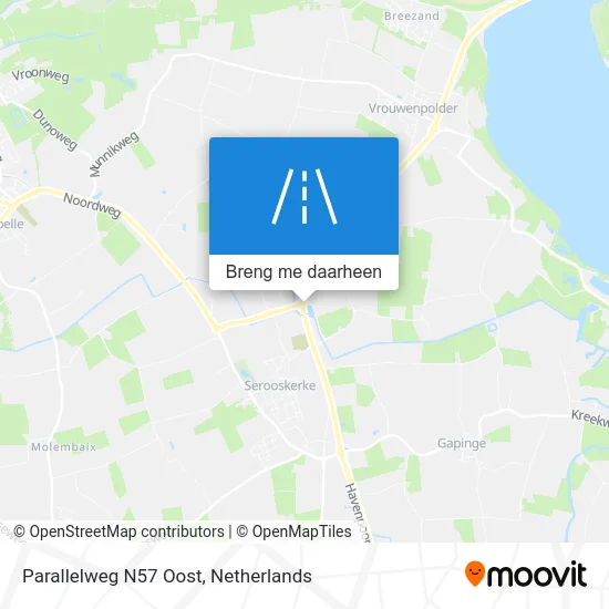 Parallelweg N57 Oost kaart