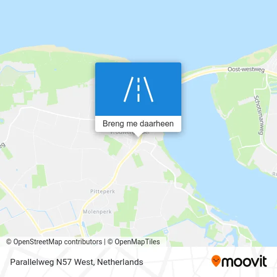 Parallelweg N57 West kaart