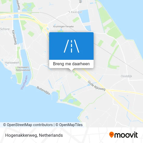 Hogenakkerweg kaart