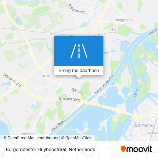 Burgemeester Huybenstraat kaart