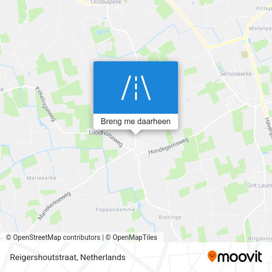 Reigershoutstraat kaart