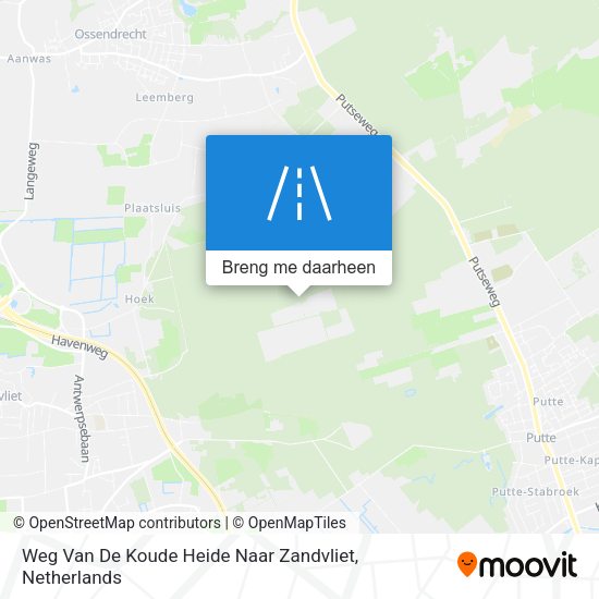 Weg Van De Koude Heide Naar Zandvliet kaart