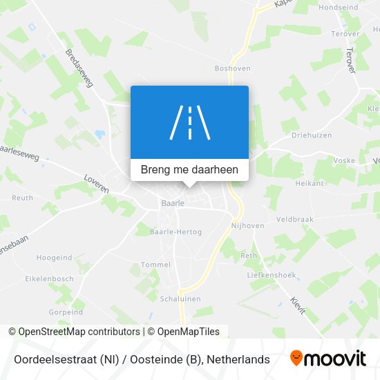 Oordeelsestraat (Nl) / Oosteinde (B) kaart