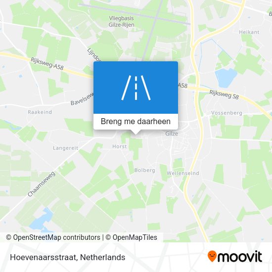 Hoevenaarsstraat kaart