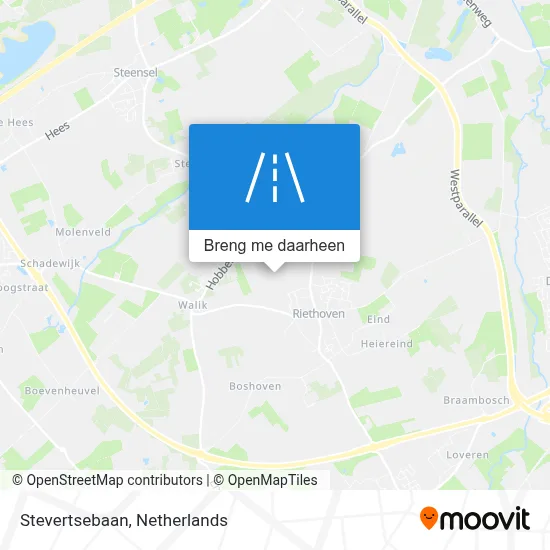 Stevertsebaan kaart