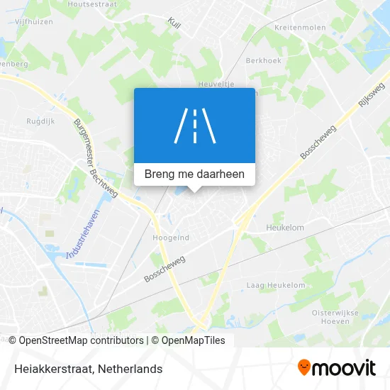 Heiakkerstraat kaart