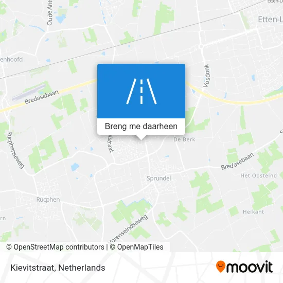 Kievitstraat kaart