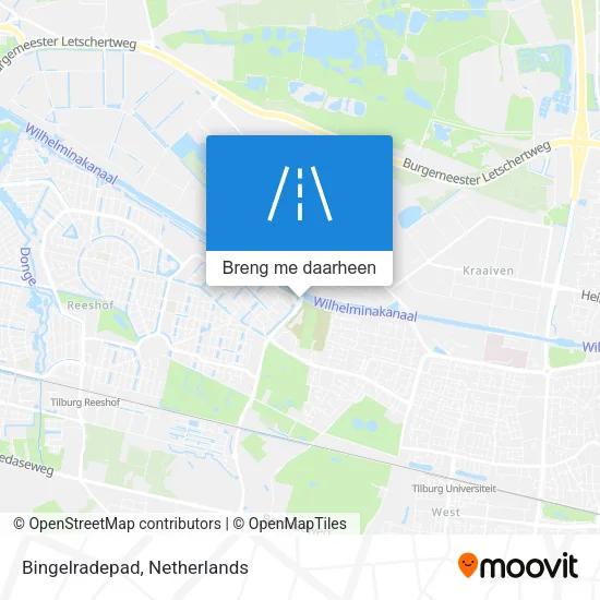 Bingelradepad kaart