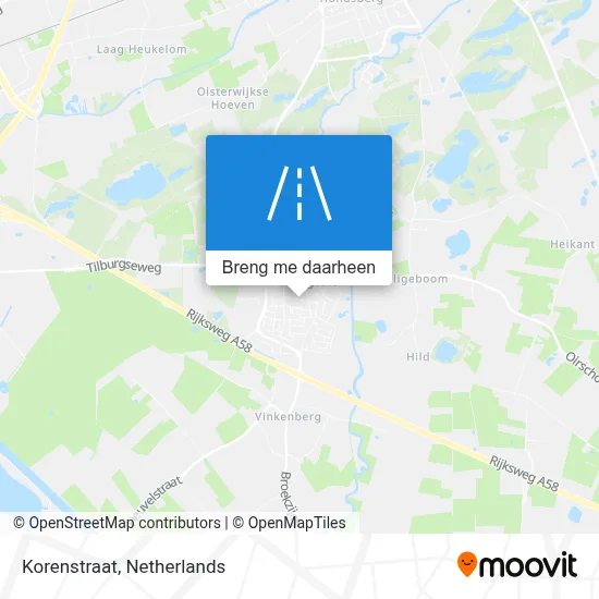 Korenstraat kaart