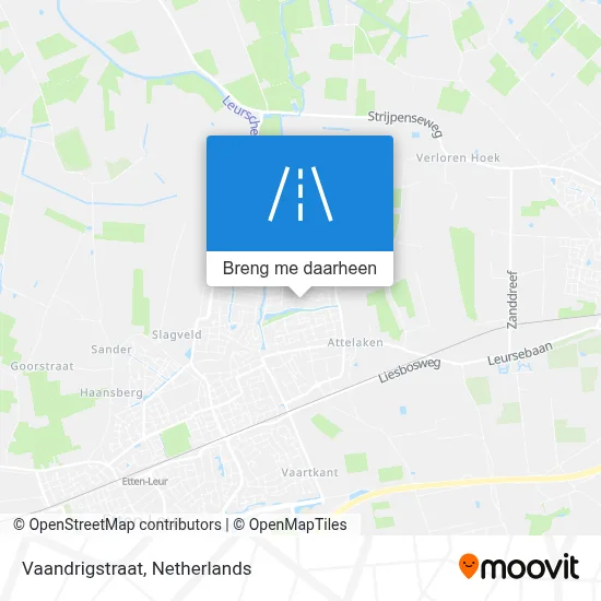 Vaandrigstraat kaart