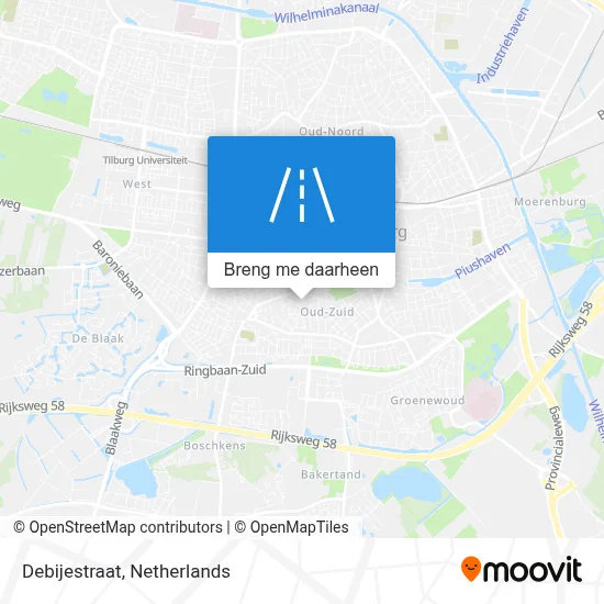 Debijestraat kaart