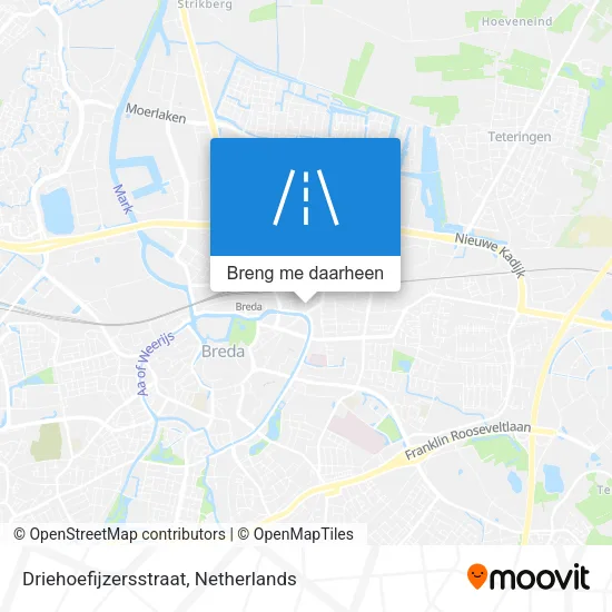 Driehoefijzersstraat kaart