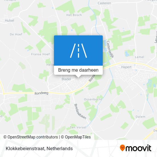 Klokkebeienstraat kaart