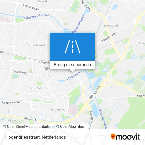 Hogendriesstraat kaart