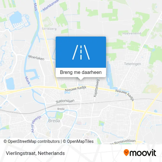 Vierlingstraat kaart