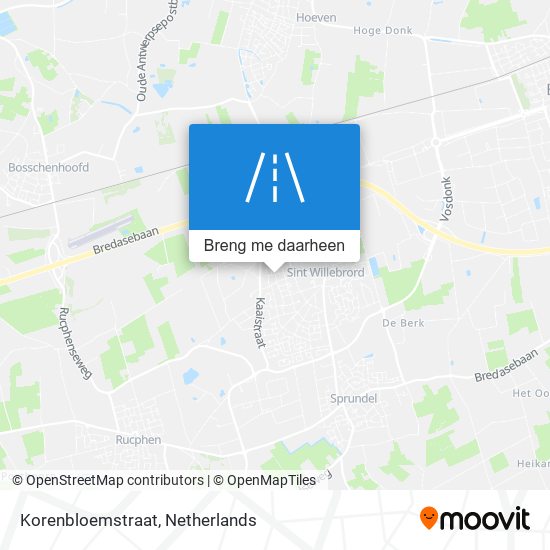 Korenbloemstraat kaart