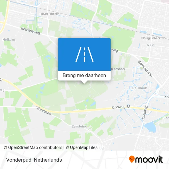 Vonderpad kaart