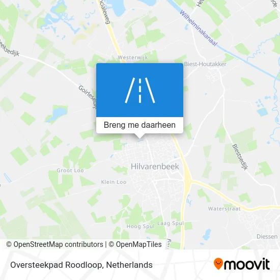 Oversteekpad Roodloop kaart