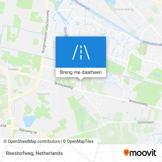 Reeshofweg kaart