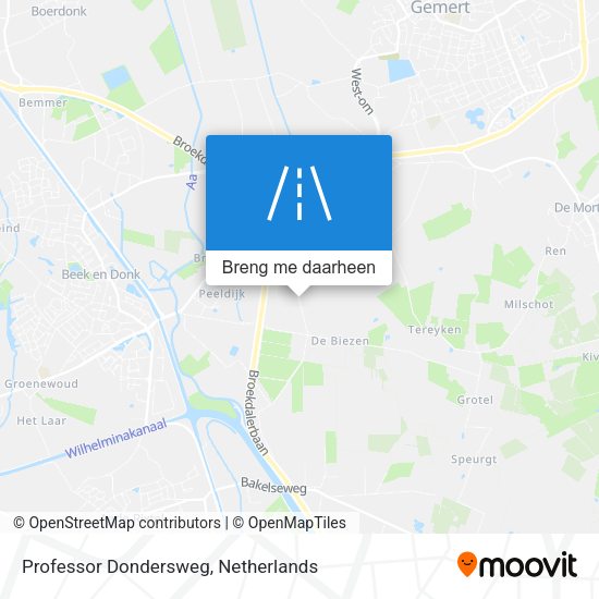 Professor Dondersweg kaart