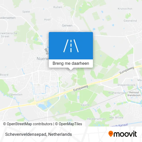 Schevenveldensepad kaart