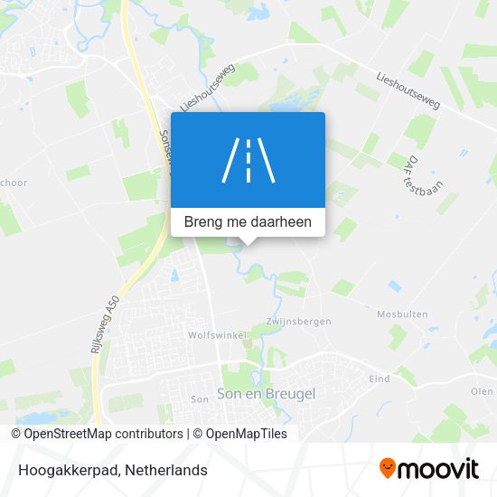 Hoogakkerpad kaart