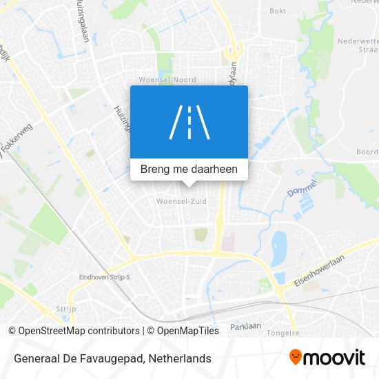 Generaal De Favaugepad kaart