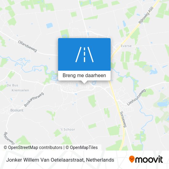Jonker Willem Van Oetelaarstraat kaart