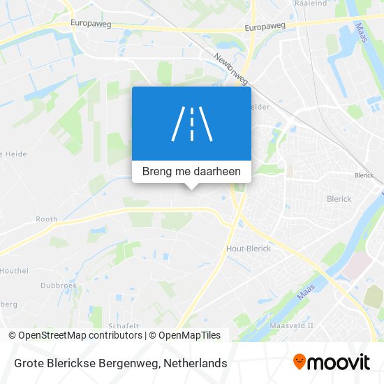 Grote Blerickse Bergenweg kaart