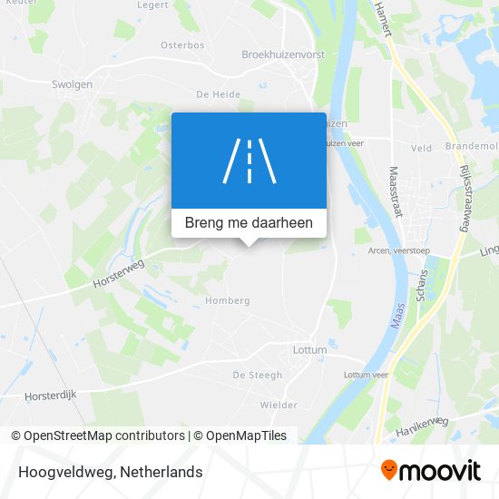 Hoogveldweg kaart