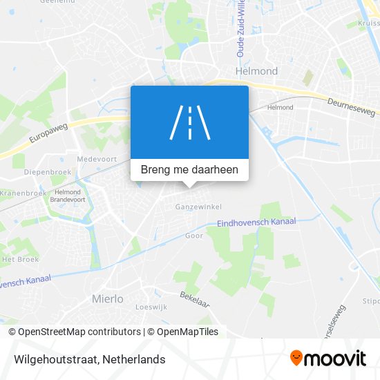 Wilgehoutstraat kaart