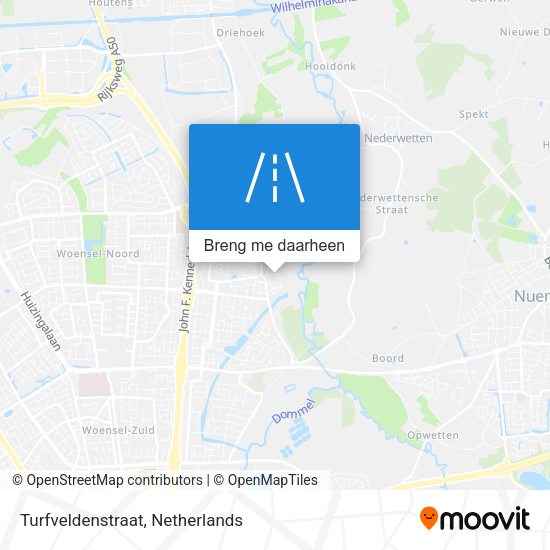 Turfveldenstraat kaart
