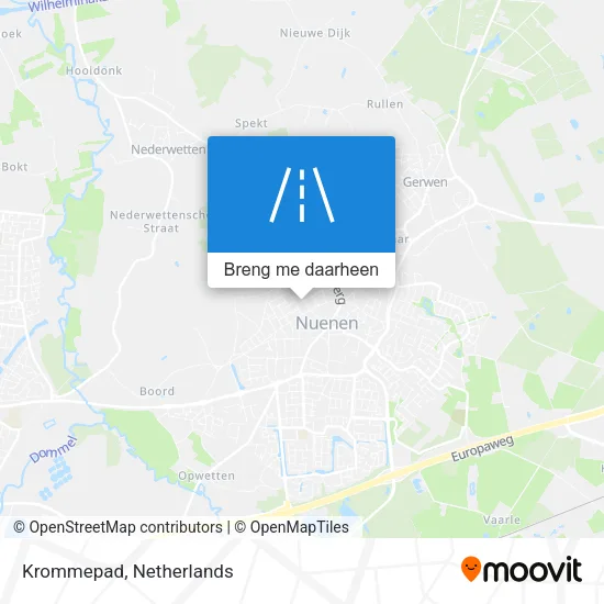Krommepad kaart