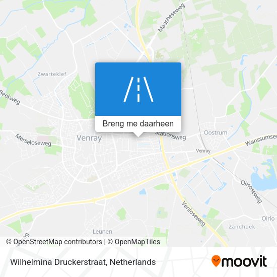Wilhelmina Druckerstraat kaart