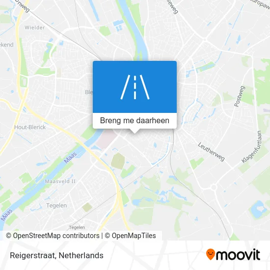 Reigerstraat kaart