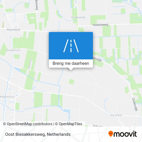 Oost Biesakkersweg kaart