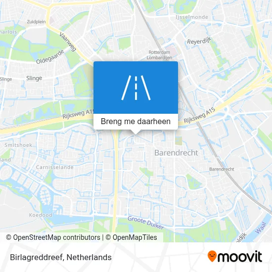Birlagreddreef kaart