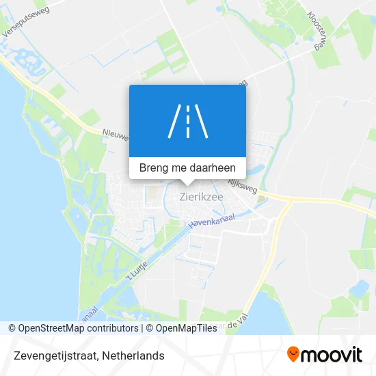 Zevengetijstraat kaart
