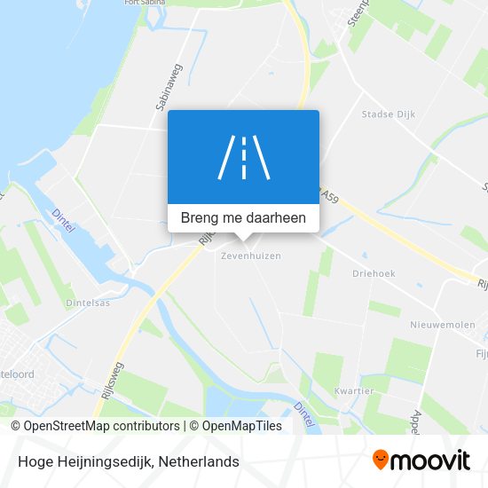 Hoge Heijningsedijk kaart
