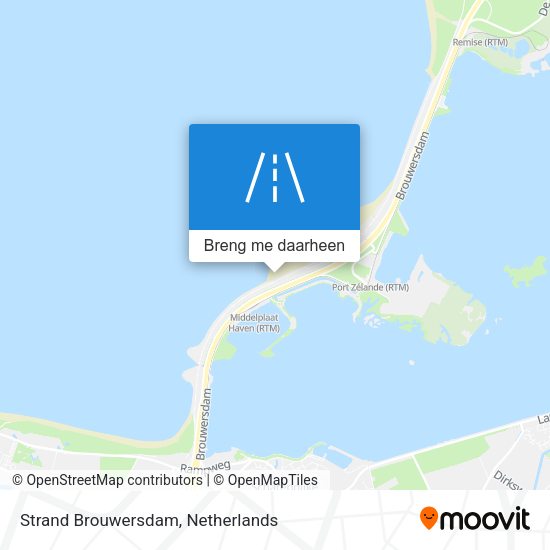 Strand Brouwersdam kaart