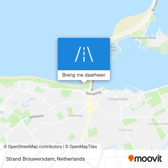 Strand Brouwersdam kaart
