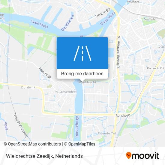 Wieldrechtse Zeedijk kaart