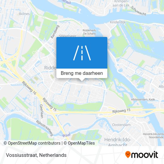 Vossiusstraat kaart